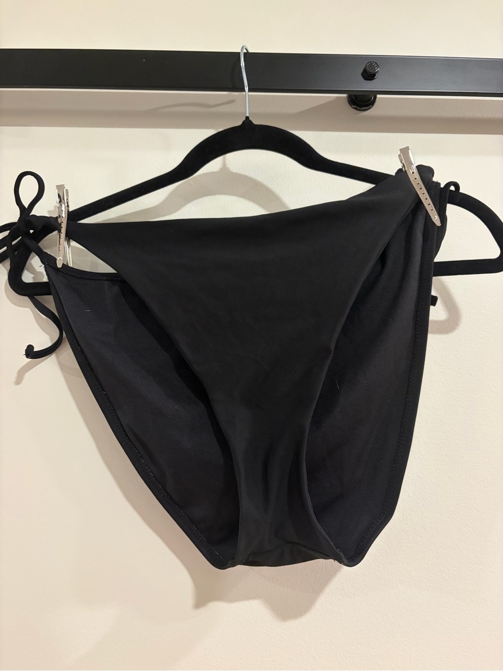No Boundaries Black High-Cut Bikini Bottoms with Side Ties